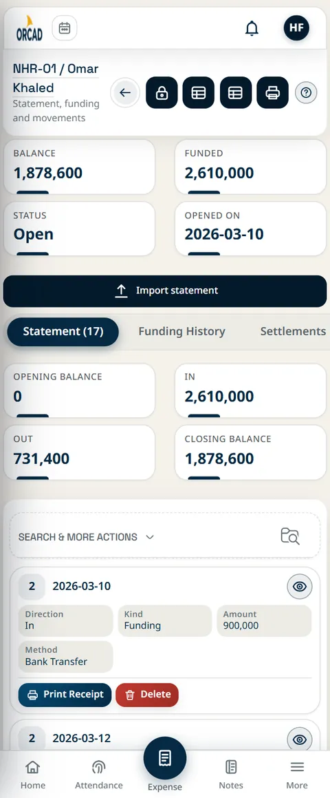Custody screen on a phone