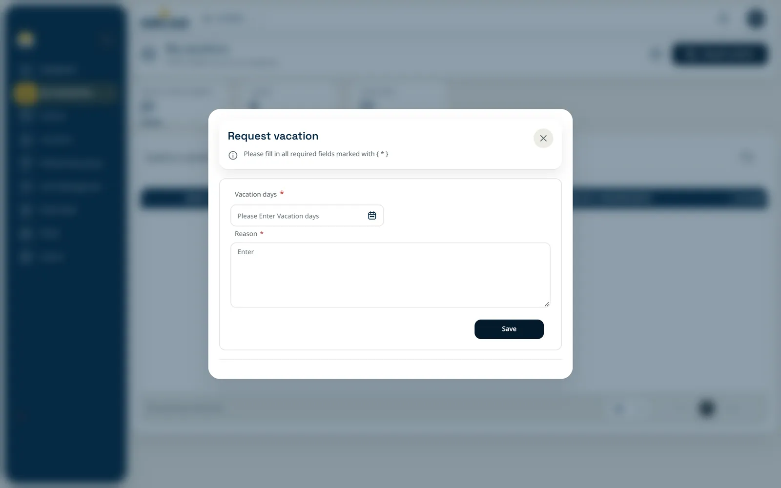Attendance and vacations: Mobile attendance and vacation request
